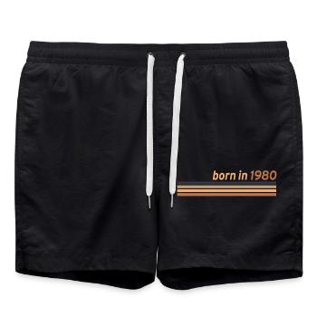 1980 - Short de bain - noir - Devant - AI Model Male 185 light (185cm)