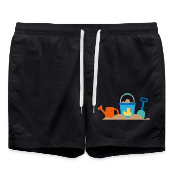 plage - Short de bain - noir - Devant - AI Model Male 185 light (185cm)