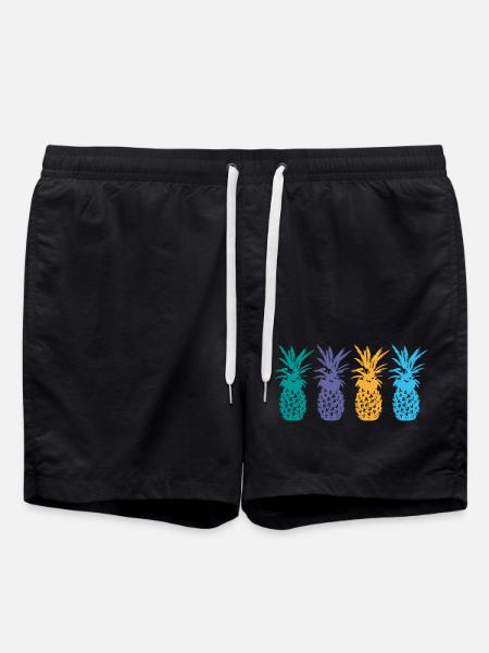 Ananas - Badeshorts - Schwarz
