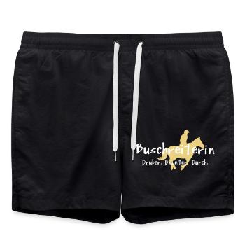 Buschreiterin - Badeshorts - Schwarz - Vorne - AI Model Male 185 light (185cm)
