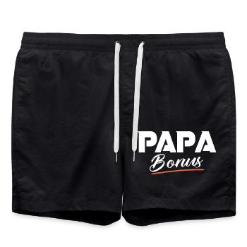 Dad gift bonus father-in-law dad humor - Swim Trunks - black - Front - AI Model Male 185 light (185cm)