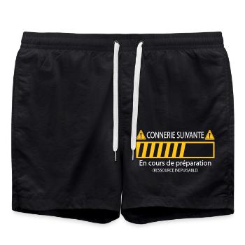 Cadeau Connerie Suivante En Cours De Préparation - Short de bain - noir - Devant - AI Model Male 185 light (185cm)