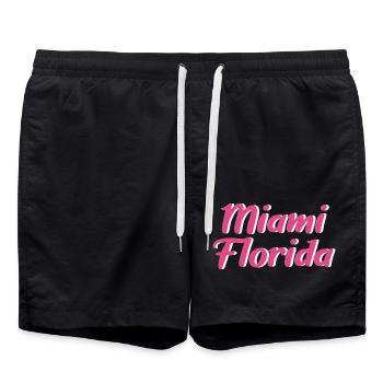 Miami Florida - Swim Trunks - black - Front - AI Model Male 185 light (185cm)