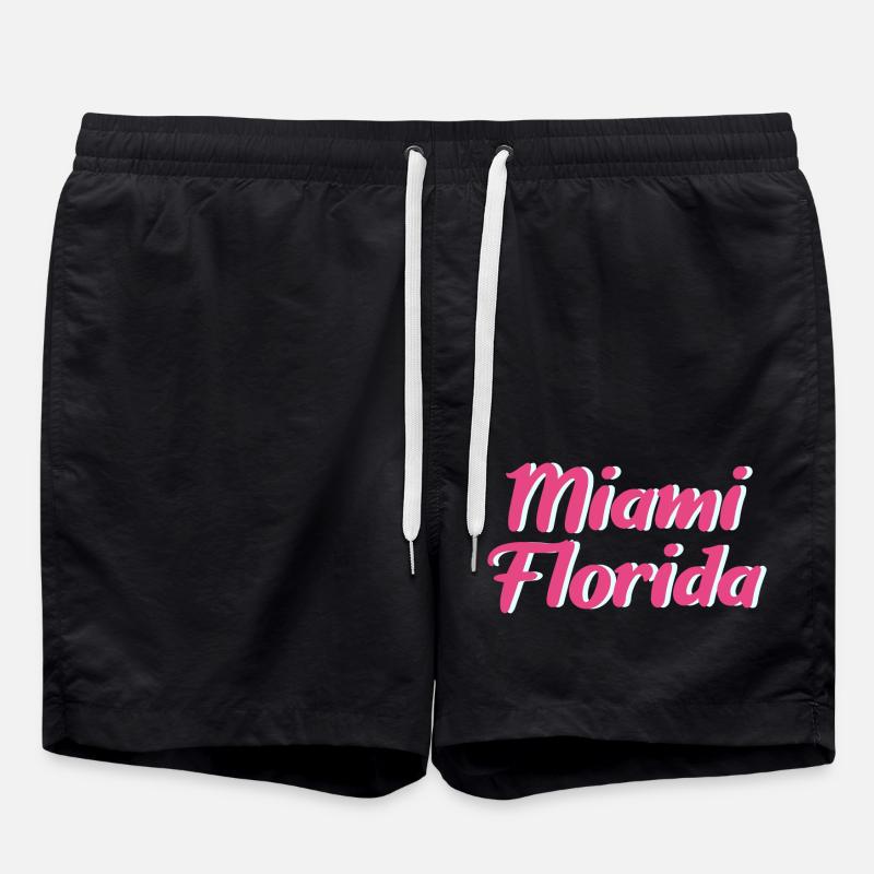 Miami Florida - Swim Trunks - black