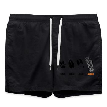 Renard, cerf, sanglier, tueuse, sceau, piste - Short de bain - noir - Devant - AI Model Male 185 light (185cm)