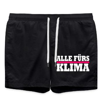 Alle fürs klima - Badeshorts - Schwarz - Vorne - AI Model Male 185 light (185cm)