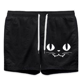 Cat - Helloween- Vampire - Swim Trunks - black - Front - AI Model Male 185 light (185cm)
