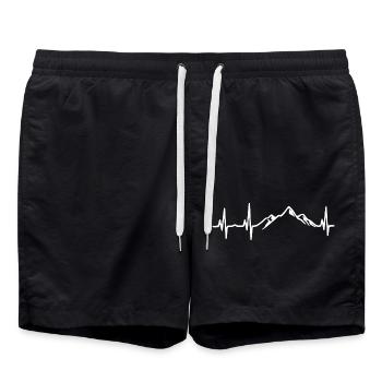 Heartbeat - Montagnes - Short de bain - noir - Devant - AI Model Male 185 light (185cm)