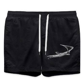 Motif météorologique vectoriel de tempête et de vent - Short de bain - noir - Devant - AI Model Male 185 light (185cm)