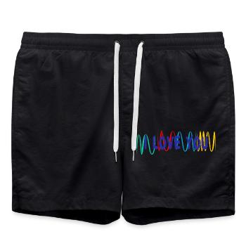 VALENTINE'S DAY. I LOVE YOU. I LOVE YOU. LOVE. LOVE - Swim Trunks - black - Front - AI Model Male 185 light (185cm)