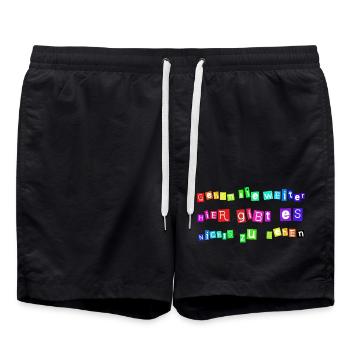 Gehen Sie weiter – Hier gibt es nichts zu sehen | - Badeshorts - Schwarz - Vorne - AI Model Male 185 light (185cm)