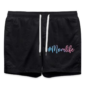 Hashtag Mom Life Idée cadeau de fête des mères pour maman - Short de bain - noir - Devant - AI Model Male 185 light (185cm)
