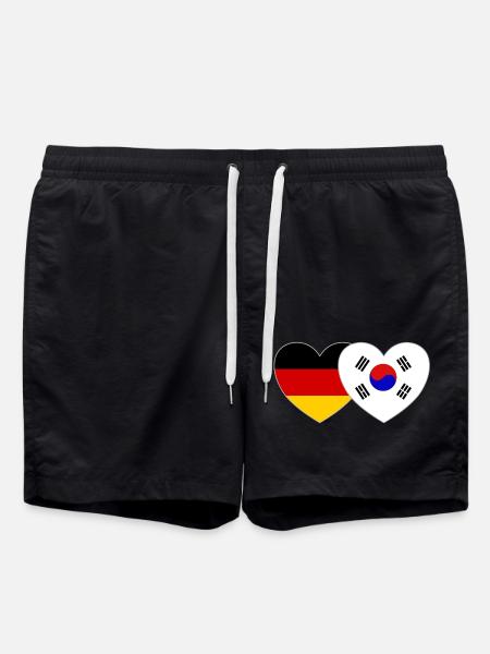 Het Hart van de de Vlag van Zuid-Korea van Duitsland - Zwemshorts - zwart