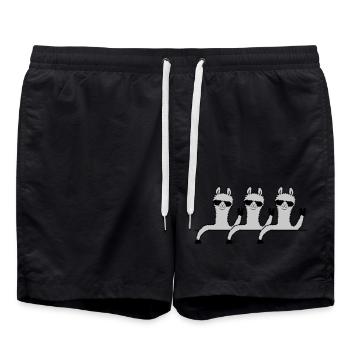 Team Comic Lamas - Swim Trunks - black - Front - AI Model Male 185 light (185cm)