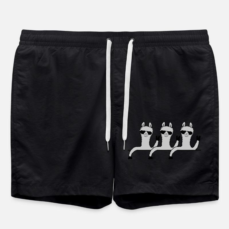 Team Comic Lamas - Badeshorts - Schwarz