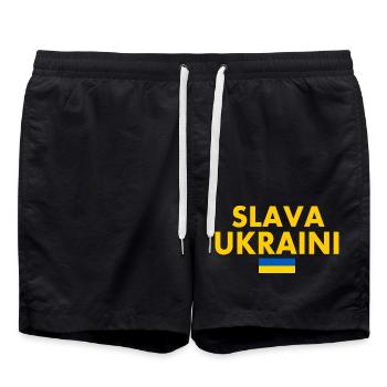 Slava ukraini - Badeshorts - Schwarz - Vorne - AI Model Male 185 light (185cm)