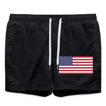 Drapeau USA / USA flag - Short de bain - noir - Devant - AI Model Male 185 light (185cm)