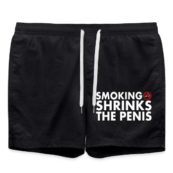 Smoking shrinks the penis - Short de bain - noir - Devant - AI Model Male 185 light (185cm)