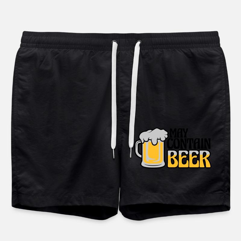 May Contain Beer Saying - Swim Trunks - black