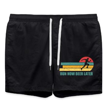 Runners Marathon Running Bière plus tard maintenant - Short de bain - noir - Devant - AI Model Male 185 light (185cm)