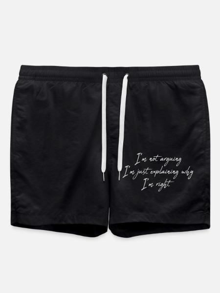 I m not arguing - Swim Trunks - black