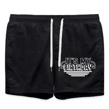 It's My Birthday Cool Birthday Party Geschenk & Outfit - Badeshorts - Schwarz - Vorne - AI Model Male 185 light (185cm)