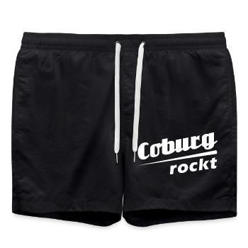 Coburg rockt - Textdesign mit Stadtnamen - Badeshorts - Schwarz - Vorne - AI Model Male 185 light (185cm)