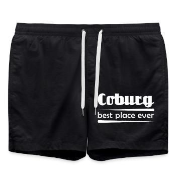 Coburg - Stadt best place ever - Badeshorts - Schwarz - Vorne - AI Model Male 185 light (185cm)