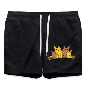 Papa Mama Cats Family - Swim Trunks - black - Front - AI Model Male 185 light (185cm)