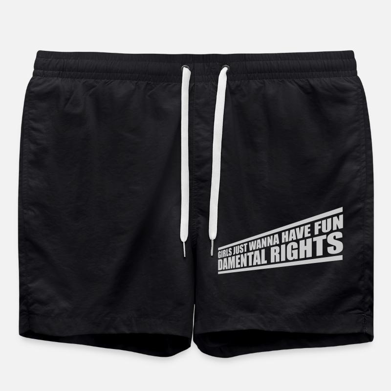 wanna have fundamental rights - Swim Trunks - black