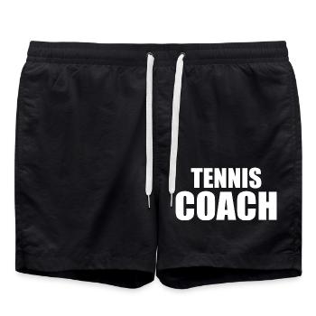 Tennis coach - Badeshorts - Schwarz - Vorne - AI Model Male 185 light (185cm)
