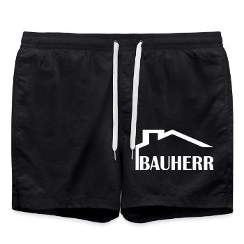 Bauherr 2w - Badeshorts - Schwarz - Vorne - AI Model Male 185 light (185cm)