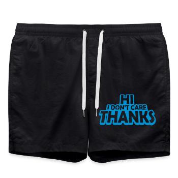 Hi I don't care - Swim Trunks - black - Front - AI Model Male 185 light (185cm)