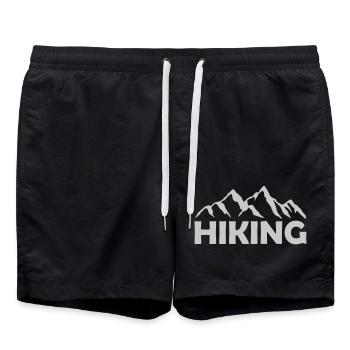 Texte randonnée paysage de montagnes - Short de bain - noir - Devant - AI Model Male 185 light (185cm)