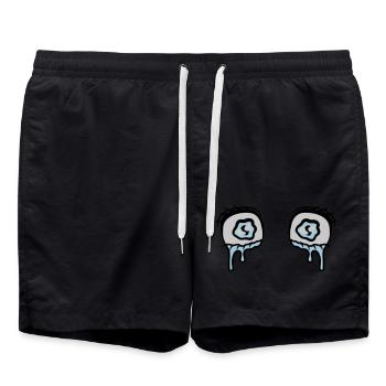 Yeux comiques larmes tristes - Short de bain - noir - Devant - AI Model Male 185 light (185cm)
