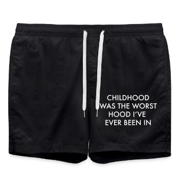 mauvaise enfance - Short de bain - noir - Devant - AI Model Male 185 light (185cm)