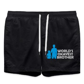 Quote Worlds okayest Brother - Swim Trunks - black - Front - AI Model Male 185 light (185cm)