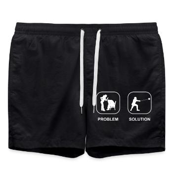Athlète de lancer de marteau Lancer de marteau Lancer de marteau - Short de bain - noir - Devant - AI Model Male 185 light (185cm)