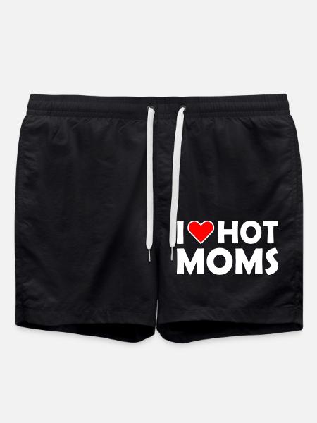 I love hot moms - Swim Trunks - black