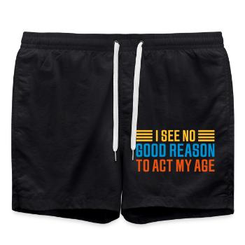 to act my age - Badeshorts - Schwarz - Vorne - AI Model Male 185 light (185cm)