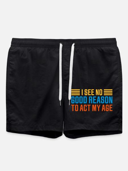 to act my age - Swim Trunks - black