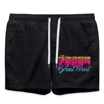 Je préfère être dans la forêt boréale - Short de bain - noir - Devant - AI Model Male 185 light (185cm)