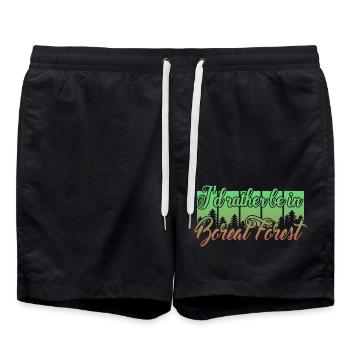 Je préfère être dans la forêt boréale - Short de bain - noir - Devant - AI Model Male 185 light (185cm)