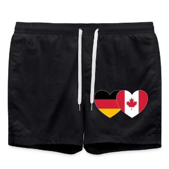 Allemagne Canada Drapeau Coeur - Short de bain - noir - Devant - AI Model Male 185 light (185cm)
