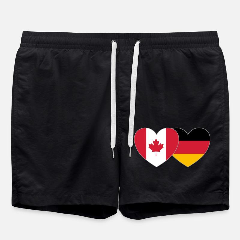 Canada Allemagne Drapeau Coeur - Short de bain - noir