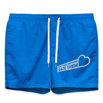 Date Mistakes Quote Logo - Swim Trunks - cobalt blue - Front