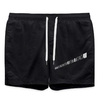 Date Mistakes Zitat Logo - Badeshorts - Schwarz - Vorne - AI Model Male 185 light (185cm)