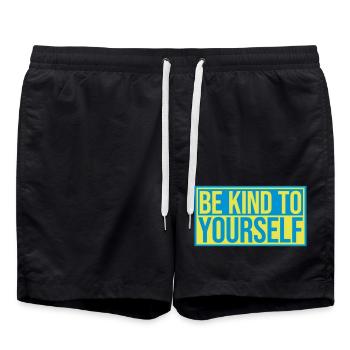 soyez gentil avec vous-même - Short de bain - noir - Devant - AI Model Male 185 light (185cm)