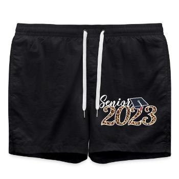 Senior 2023 Leopard Skin Cadeau de fin d’études gradué - Short de bain - noir - Devant - AI Model Male 185 light (185cm)