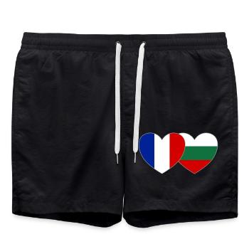 Fantastic Bulgaria Flag Heart - Swim Trunks - black - Front - AI Model Male 185 light (185cm)